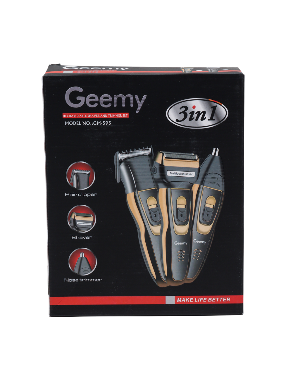 Maquina Gemmy 3 En 1 Barbería Recargable